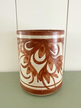 Vintage Studio Pottery Stoneware Folk Art Crock